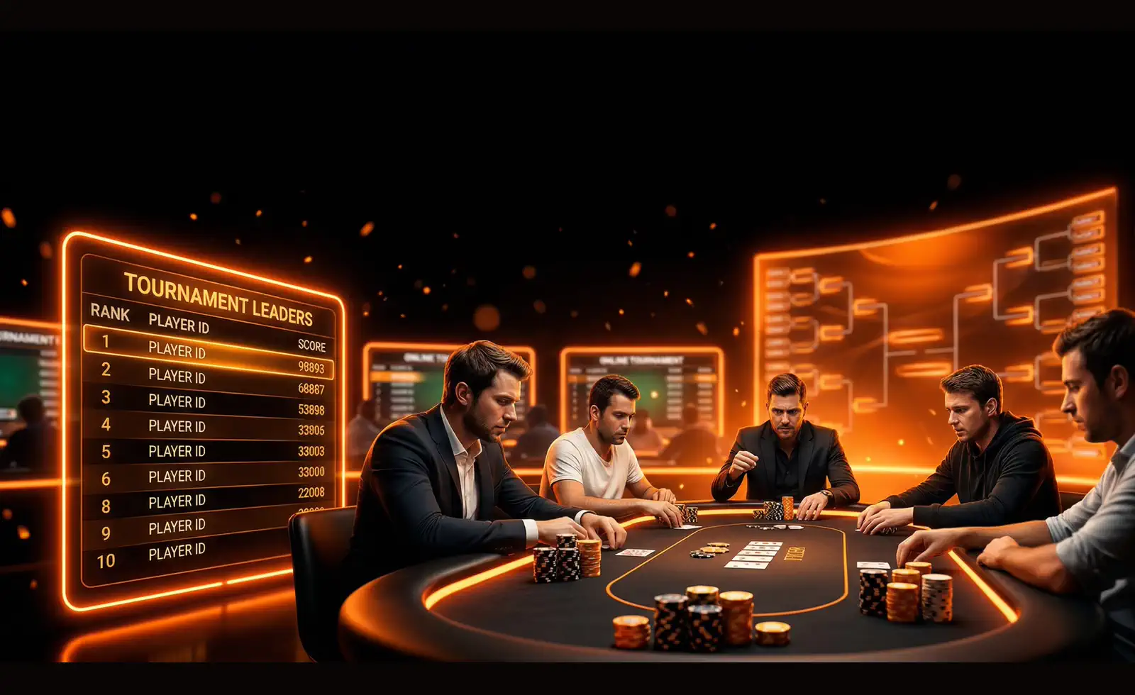 Mr Goodwin Casino mobile app image showing phone-based casino play with orange interface