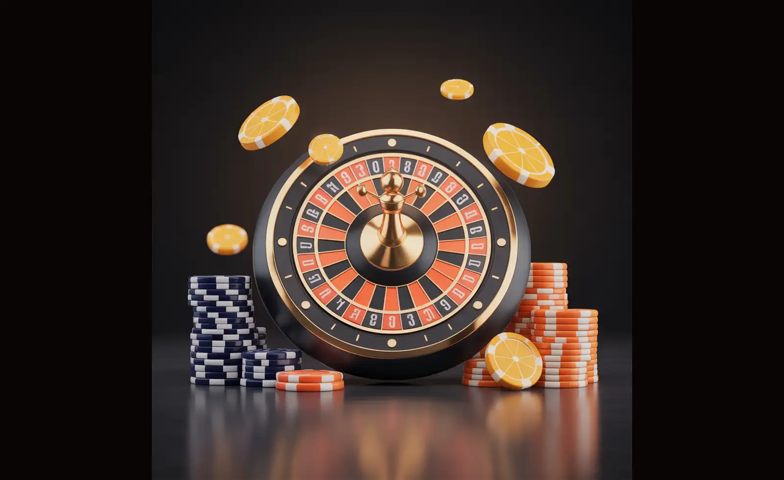 Mr Goodwin Casino responsible gaming visual with balanced roulette scene in orange-black palette